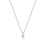 18CT WHITE GOLD FOUR CLAW DIAMOND SOLITAIRE NECKLACE