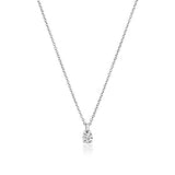 18CT WHITE GOLD FOUR CLAW DIAMOND SOLITAIRE NECKLACE