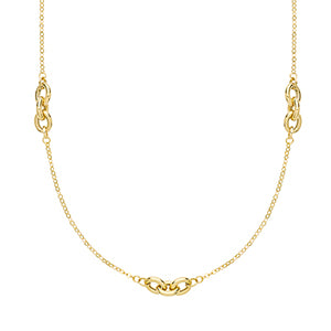 9CT GOLD TRIPLE INTERLOCKING CIRCLES NECKLACE