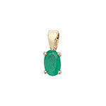 9CT GOLD OVAL CLAW SET EMERALD PENDANT