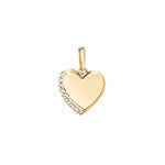 9CT GOLD CUBIC ZIRCONIA SET HEART PENDANT