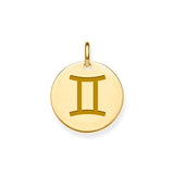 9CT GOLD ZODIAC SYMBOL COIN PENDANT CHARM