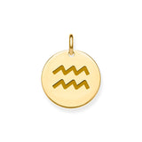 9CT GOLD ZODIAC SYMBOL COIN PENDANT CHARM
