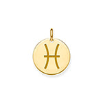 9CT GOLD ZODIAC SYMBOL COIN PENDANT CHARM