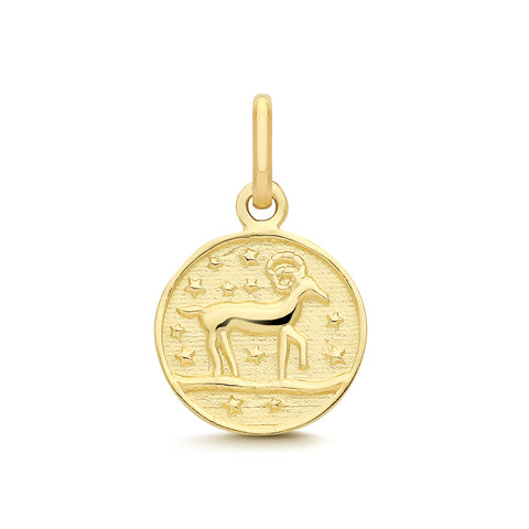 9CT GOLD SMALL ZODIAC COIN PENDANT