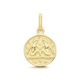 9CT GOLD TINY ZODIAC COIN PENDANT CHARM