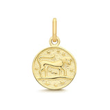 9CT GOLD TINY ZODIAC COIN PENDANT CHARM