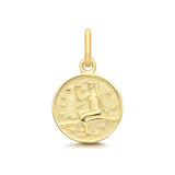 9CT GOLD TINY ZODIAC COIN PENDANT CHARM