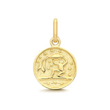 9CT GOLD TINY ZODIAC COIN PENDANT CHARM