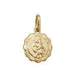 9CT GOLD HOLLOW ST CHRISTOPHER PENDANT