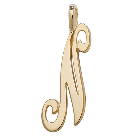 9CT GOLD POLISHED SCRIPT INITIAL PENDANT
