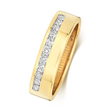 9CT GOLD 5.1MM OFFSET DIAMOND BAND