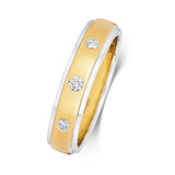 9CT ROSE & WHITE GOLD DIAMOND SET WEDDING BAND