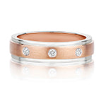 9CT ROSE & WHITE GOLD DIAMOND SET WEDDING BAND