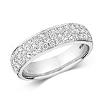 18CT WHITE GOLD THREE ROW DIAMOND BAND