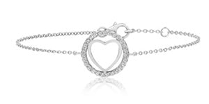 RHODIUM PLATED SILVER CIRCLE OF LOVE BRACELET