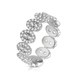 RHODIUM PLATED SILVER OVAL CUBIC ZIRCONIA FULL ETERNITY BAND