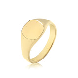 9CT GOLD CUSHION SHAPED SIGNET RING