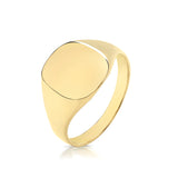 9CT GOLD CUSHION SHAPED LARGE SIGNET RING