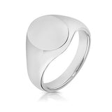 SILVER OVAL SIGNET RING