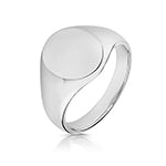 SILVER OVAL SIGNET RING