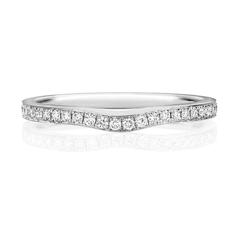 PLATINUM SLIGHT WAVE DIAMOND BAND