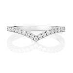 18CT WHITE GOLD DIAMOND WISHBONE RING