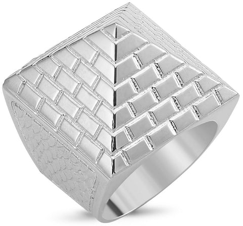 SILVER PYRAMID RING