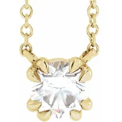 14CT GOLD DOUBLE CLAW .25CT SOLITAIRE NECKLACE