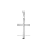 9CT WHITE GOLD STAR SET DIAMOND CROSS