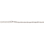 SILVER FINE BALL AND HERRINGBONE INTERTWINED ANKLET