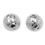 SILVER FANCY DIAMOND CUT BALL STUDS