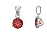 SILVER 7MM ROUND CUBIC ZIRCONIA BIRTHSTONE PENDANT