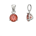 SILVER 7MM ROUND CUBIC ZIRCONIA BIRTHSTONE PENDANT