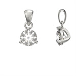 SILVER 7MM ROUND CUBIC ZIRCONIA BIRTHSTONE PENDANT