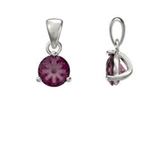 SILVER 7MM ROUND CUBIC ZIRCONIA BIRTHSTONE PENDANT