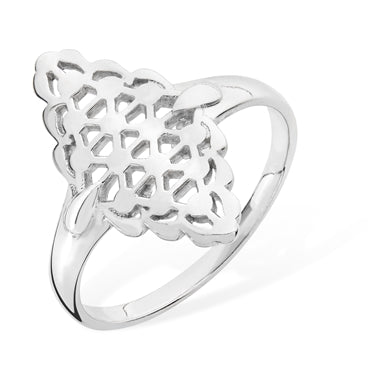 SILVER RHOMBOID LACE RING