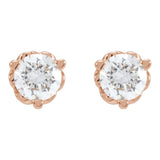 14CT ROSE GOLD INFINITY DIAMOND SOLITAIRE STUDS