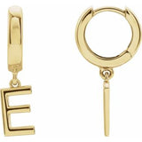 14CT GOLD SINGLE HINGED HUGGIE INITIAL EARRING