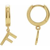 14CT GOLD SINGLE HINGED HUGGIE INITIAL EARRING