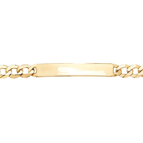 9CT YELLOW GOLD OPEN CURB BABY ID BRACELET