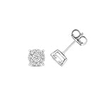 9CT GOLD DIAMOND CLUSTER STUDS
