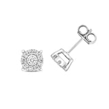 9CT GOLD DIAMOND CLUSTER STUDS