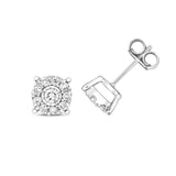 9CT GOLD DIAMOND CLUSTER STUDS