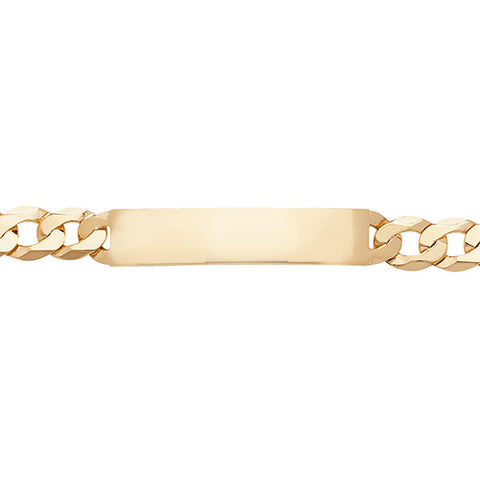 9CT GOLD 8.5" OPEN CURB IDENTITY BRACELET