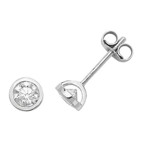 18CT WHITE GOLD RUBOVER SET .66CT DIAMOND STUDS