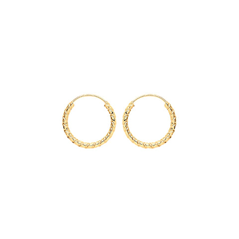 9CT GOLD TWISTED SLEEPER HOOPS