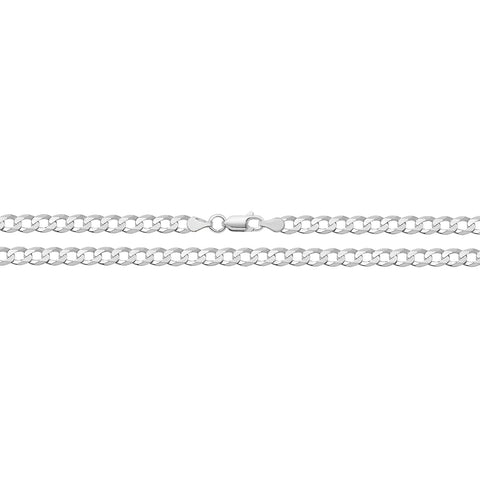 SILVER 5MM FLAT OPEN CURB CHAIN BRACELET