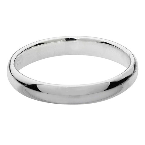 SILVER WEDDING RING TRADITIONAL COURT 3MM