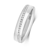 18CT WHITE GOLD CHANNEL SET DIAGONAL DIAMOND BAND